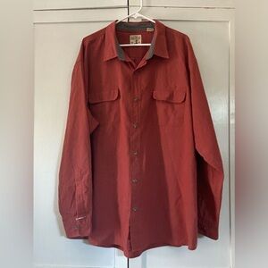 Red Head Red Chamois Flannel Button Up Long Sleeve Shirt Mens
